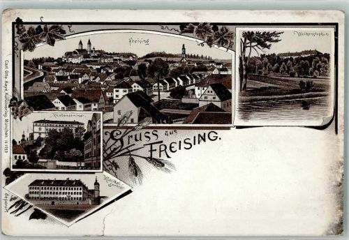 Freising Weihenstephan Knabenseminar Klerikal-Seminar Lithographie