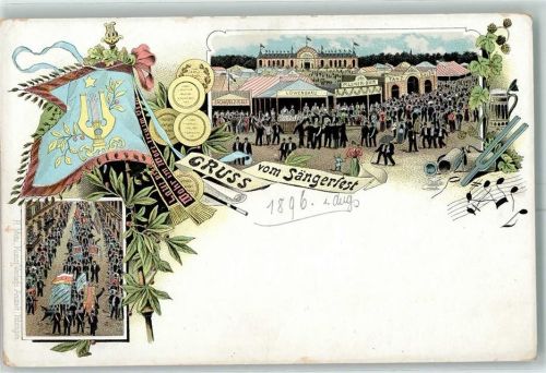 Augsburg 1896 Gruss aus Kunstverlag Metz