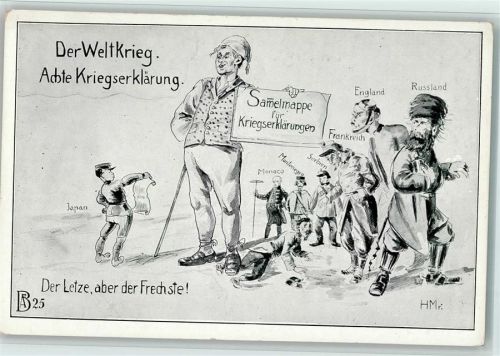 WK I Der Weltkrieg - Achte Kriegserklärung , gute Erhaltung AK