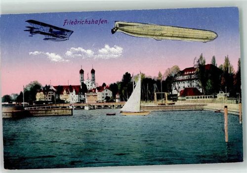 Friedrichshafen Zeppelin Flugzeug Segelboot