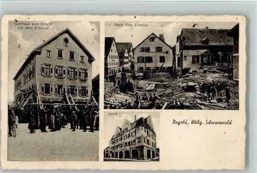 Nagold Gasthaus zum Hirsch, Vor und nach dem Einsturz - Katastrophe