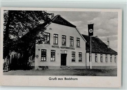 Bockhorn 1942 Hotel Hornbüssel, Hakenkreuzfahne AK WK II
