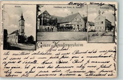 Krautergersheim 1905 Gasthaus zur Post AK