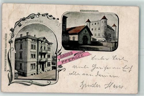 Pfersee Postgebäude Krankenhaus