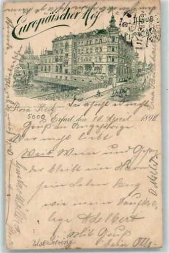 Erfurt 1898 Vorläufer Europäischer Hof