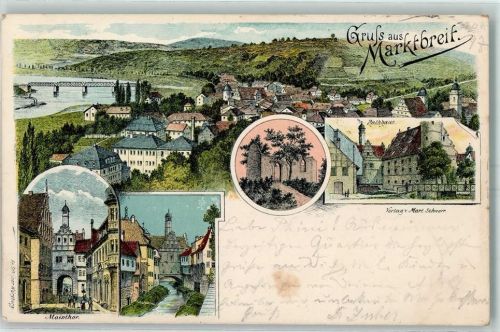 Marktbreit 1897 Mainthor Rathaus Ruine