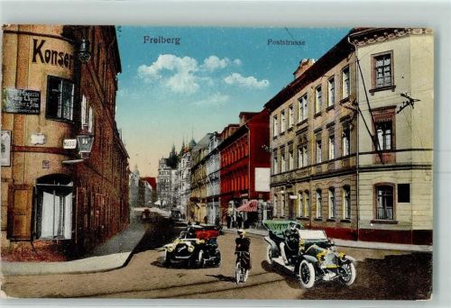 Freiberg 1917 Poststraße Oldtimer