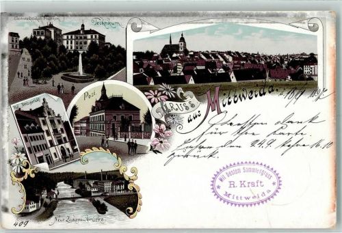 Mittweida 1897 Elektrotechnisches Praktikum Technikkum Kgl. Amtsgericht Post Neue Zschopaubrücke