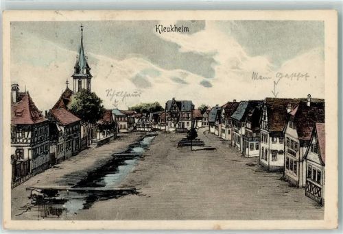 Kleukheim 1915 Marktplatz Kirche St. Wolfgang
