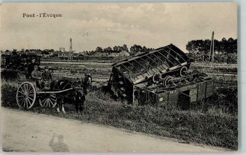 Pont-l'Eveque 1915 Militär Eisenbahnunglück WK I AK