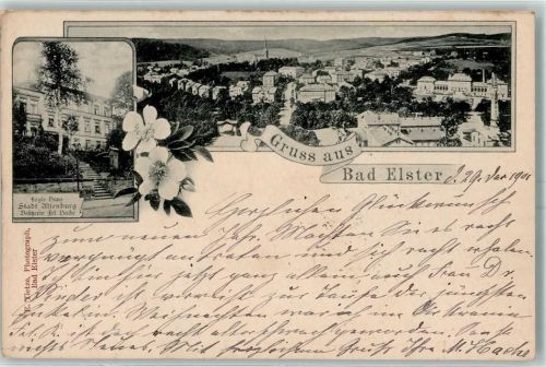 Bad Elster 1901 Druck 1890-1895 Logis Haus Stadt Altenburg