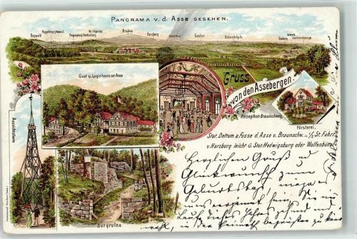 Asse Assebergen Gasthaus zur Asse Aussichtsturm Burgruine Försterei