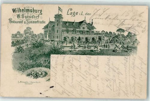 Lage 1896 Gasthaus Wilhelmsburg W. Borsdorf