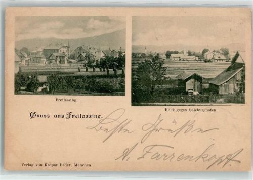 Freilassing 1900 Blick gegen Salzburghofen