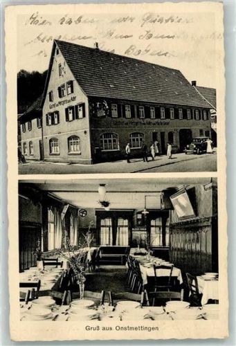 Onstmettingen Gasthaus Metzgerei Zum Adler Martin Geiser Gedeckter Tisch