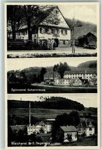 Schornreut Gasthaus Spinnerei Bleicherei Dr. E. Degerndon WK II Stempel