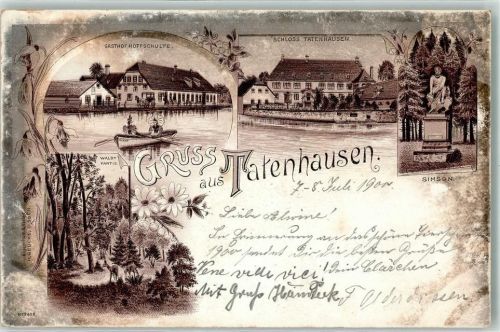 Tatenhausen 1900 Gasthaus Hoffschulte Schloss Simson Wald Gruss Ruderboot
