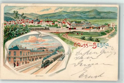 Bebra 1899 Bahnhof Dampflokomotive Eisenbahn