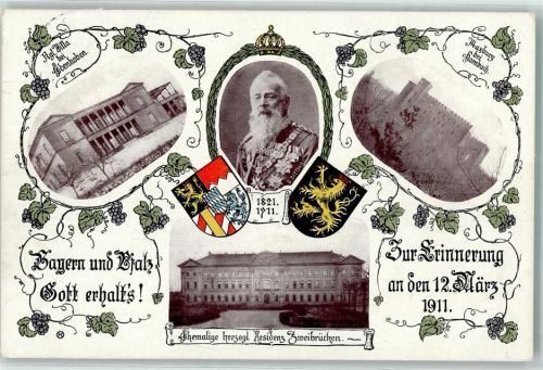 Zweibrücken 1911 Maxburg Kgl. Villa bei Edenkoben Ehem. herzogl. Residenz Portrait Wappen
