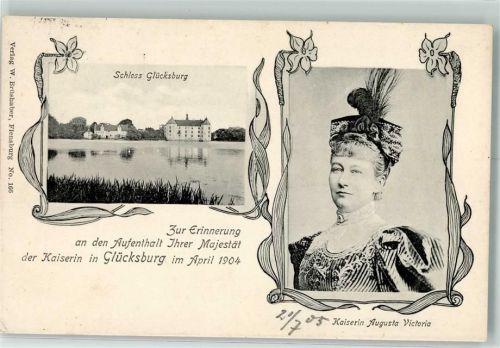Glücksburg 1905 Portrait Kaiserin Augusta Victoria Schloß Glücksburg 1904
