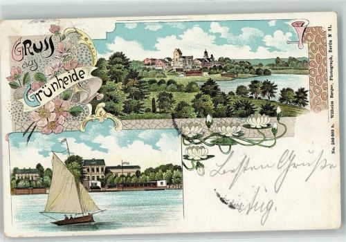 Grünheide 1905 Segelboot Seerosen