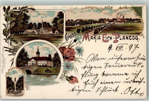 Planegg 1897 Maria Eich Schloss Mariensäule