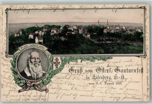 Eisenberg Porträt Friedr. Jahn Osterl. Gauturnfest 03. - 05. August 1912