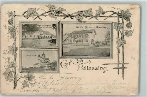 Freilassing 1899 Maffeis Gasthaus Zum Schmidhäusl Willis Zigarren Handlung Maria Plain