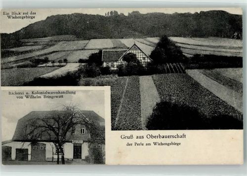 Hüllhorst Gruss aus Oberbauerschaft Wiehengebirge Bäckerei Kolonialwarenhandlung Wilhelm Bringewatt
