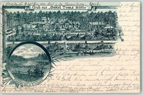 Zehlendorf 1897 Gruss aus Onkel Tom´s Hütte Riemeister See Grunewald Ruderboot Gasthaus Pavillon