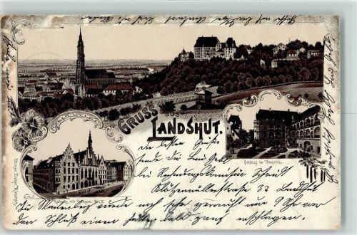 Landshut 1904 Schloß Trausnitz Rathaus Denkmal Max II. Verlag Ottmar Zieher-München