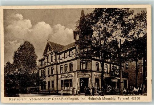Oberricklingen Gasthaus Vereinshaus Emailleschild