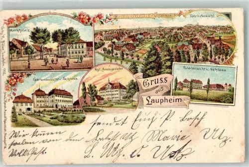 Laupheim 1900 Marktplatz Schloss Kgl. Amtsgericht