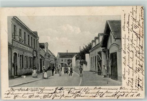 06425 O4342 Alsleben 1904 - Bahnstraße Hotel zum schwarzen Adler