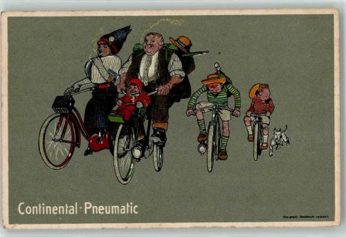 Fahrrad Familien Idyll AK Continental 1916