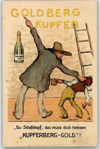 1908 Kupferberg Gold Werbung sign. Hans Meid AK