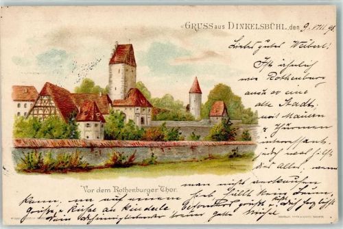 Dinkelsbühl 1898 vor dem Rothenburger Tor sign