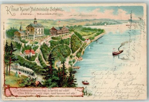 Holsteinische Schweiz 1901 Klimatischer Kurort 3 Hotels Dampfer