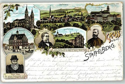 Bad Staffelstein 1904 Staffelberg Rathaus Vierzehnheiligen Schloß Banz Portraits Adam Riese Victor v. Scheffel F. Antonius