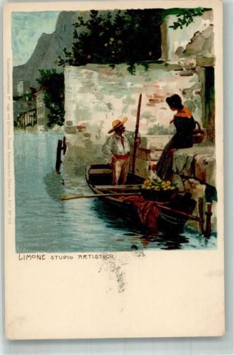 Limone sul Garda 1899 Zieher, Ottmar Nr. 1488 Verkauf von Früchten im Boot