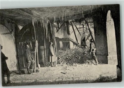 Dessau 1922 Friedrich Theater nach Brand 25.1. 1922