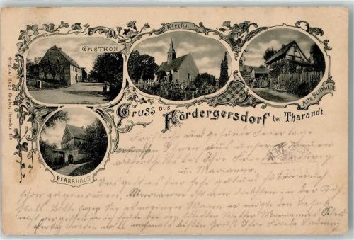 Fördergersdorf 1906 Alte Schmiede Gasthaus Kirche Pfarrhaus
