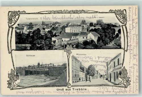 Trebbin 1917 Schleuse Mühlentor Gruss