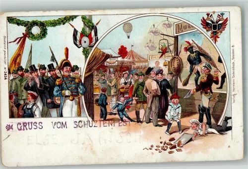 1899 Schützenkapelle Ballon Riesenrad Völkerschau
