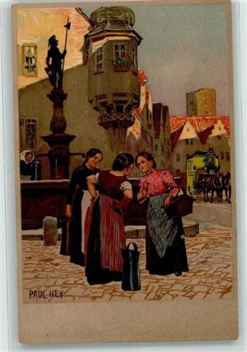 München Meissner u. Buch Serie 1425 Postkutsche Aus der Kleinstadt AK