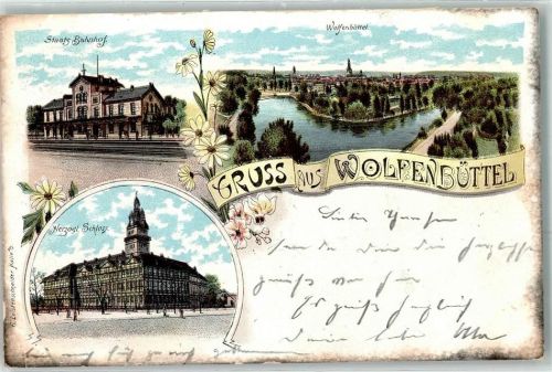 Wolfenbüttel 1901 Staats-Bahnnhof Herzogl. Schloss