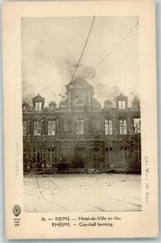 Reims Rathaus Feuer Brand Nr 26