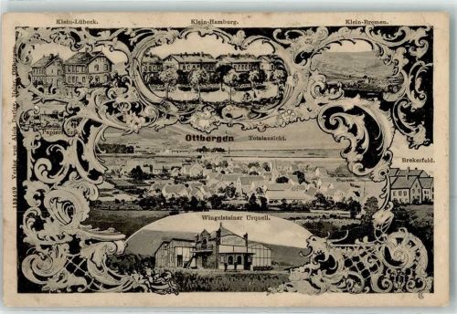 Ottbergen 1916 Bahnpost Nordhausen Ottbergen Zug 287 31.7.16 Klein Lübeck Klein Hamburg Klein Bremen Gasthaus Wingelsteiner Urquell Breckerfeld Papierfabrik
