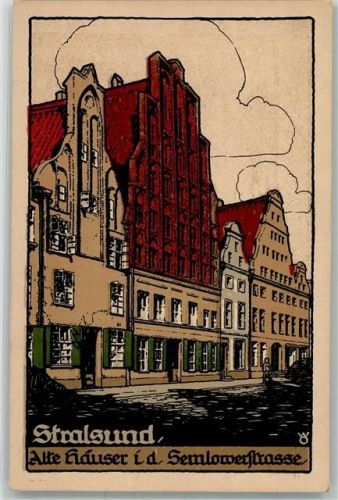 Stralsund Alte Häuser i.d. Semlowerstraße