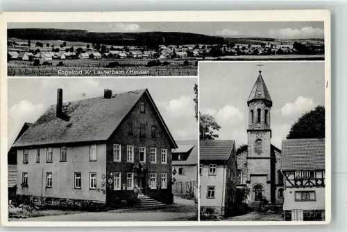 Engelrod Gasthaus zur Post Emailleschild Bluna Pfarrkirche